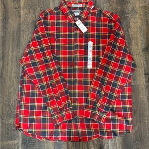 Duluth Trading Co Men's Red and Black Plaid Shirt